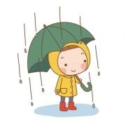 下雨天小雨伞微