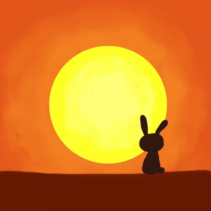 太阳下的兔子背影头像图片