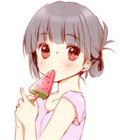 吃西瓜雪糕的可爱女生头像