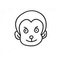 儿童简笔画猴子可爱头像