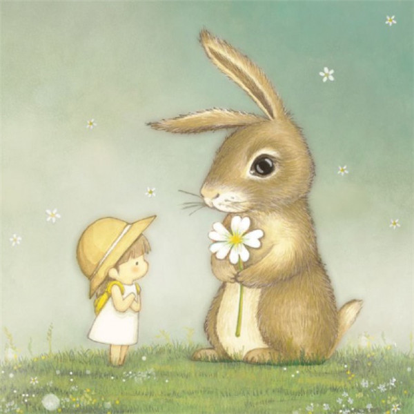 大兔子和小女孩高清头像