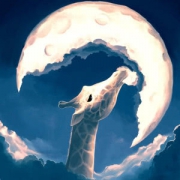 长颈鹿月亮意境